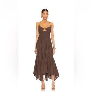 REVOLVE. Tahlia Dress. SNDYS. Size Small. Color Brown.